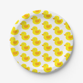 Adorable Yellow Rubber Ducks Duckies Paper Plates
