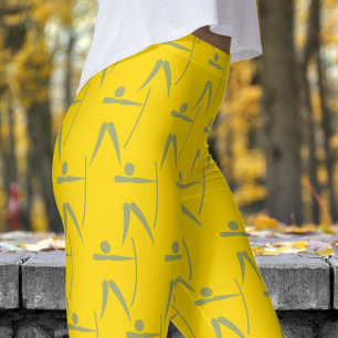 Adorable Yellow Womens Archery Pattern Leggings