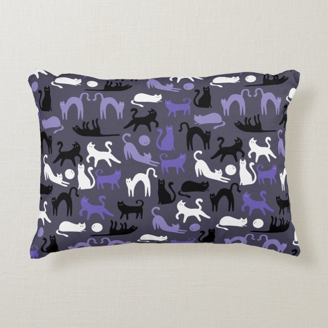 Adorable Yoga Cute Cat Poses Accent Pillow (Front)