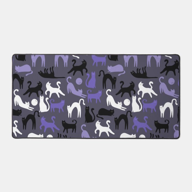 Adorable Yoga Cute Cat Poses Desk Mat (Front)