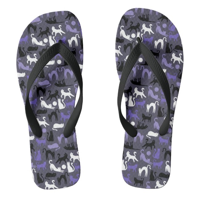 Adorable Yoga Cute Cat Poses Flip Flops (Footbed)