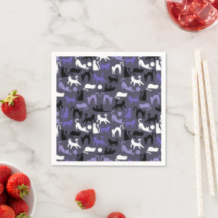 Adorable Yoga Cute Cat Poses Napkins