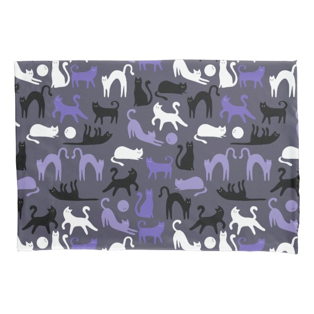 Adorable Yoga Cute Cat Poses Pillow Case (Front)