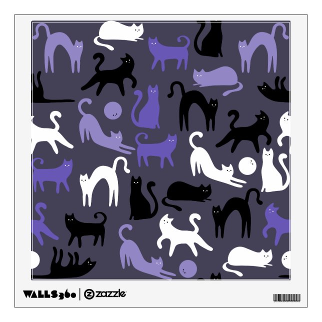 Adorable Yoga Cute Cat Poses Wall Decal (Front)