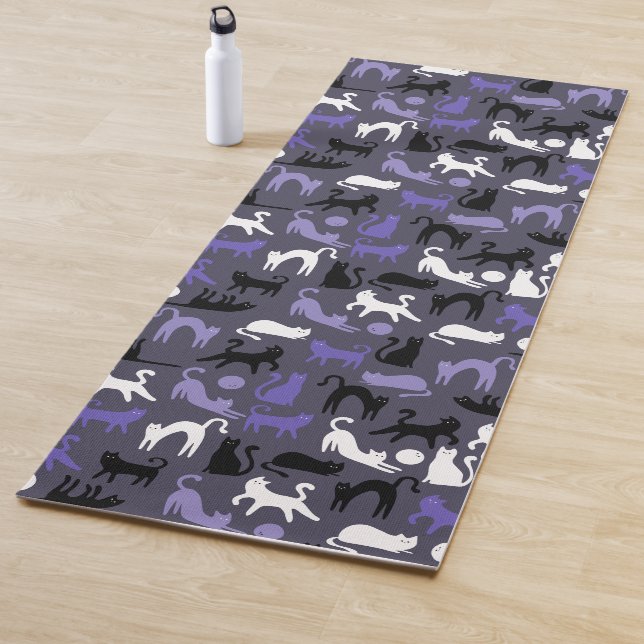 Adorable Yoga Cute Cat Poses Yoga Mat (In Situ)