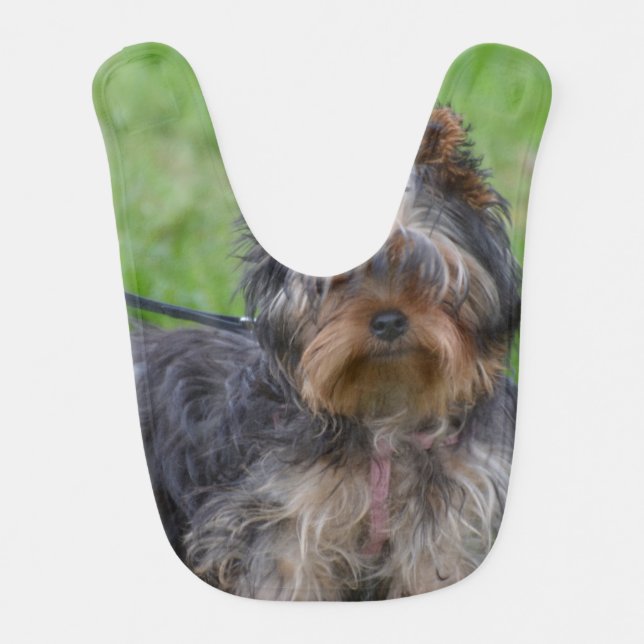 Adorable Yorkshire Terrier Baby Bib (Front)
