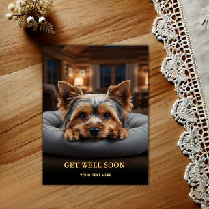 Adorable Yorkshire Terrier Get Well Postcard