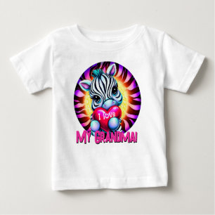 Adorable Zebra Holding Heart Baby T-Shirt