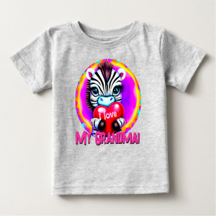 Adorable Zebra Holding Heart Baby T-Shirt