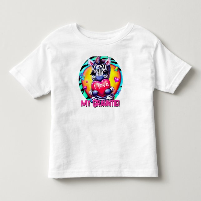 Adorable Zebra  "I love my grauntie" Toddler T-shirt (Front)