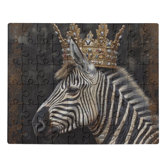 Adorable Zebra in a Crown Jigsaw Puzzle (Puzzle Horizontal)