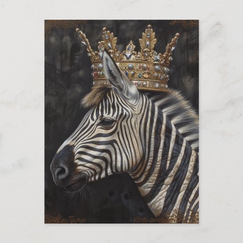 Adorable Zebra in a Crown Postcard