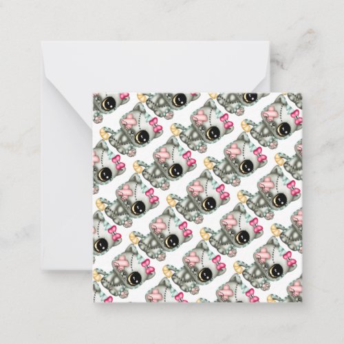 Adorable Zombie Kitty Note Card
