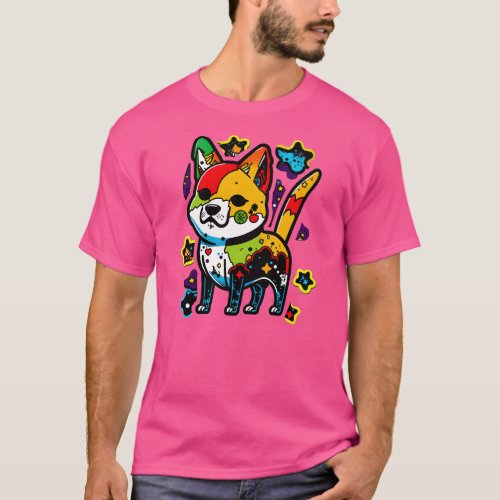 Adorable Zombie Shiba Inu  toon for Dog and SciFi  T_Shirt