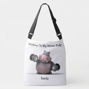 Adorables 3D Hippo Lifting Weights Crossbody Bag