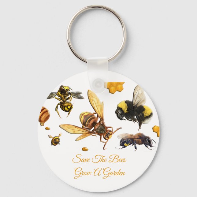 Adorables [3D] Save The Bees Custom  Keychain (Front)