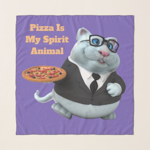 Adorables 3D Universe Cute Cat With Pizza   Scarf