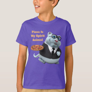Adorables 3D Universe Cute Cat With Pizza T-Shirt