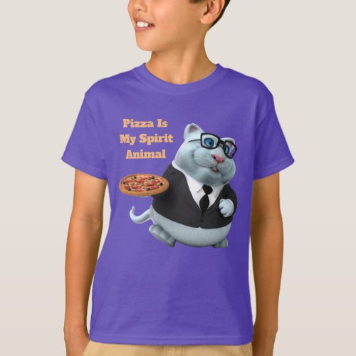 Adorables 3D Universe Cute Cat With Pizza T_Shirt