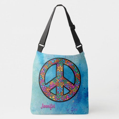 Adorables Bohemian Peace Symbol Custom  Crossbody Bag