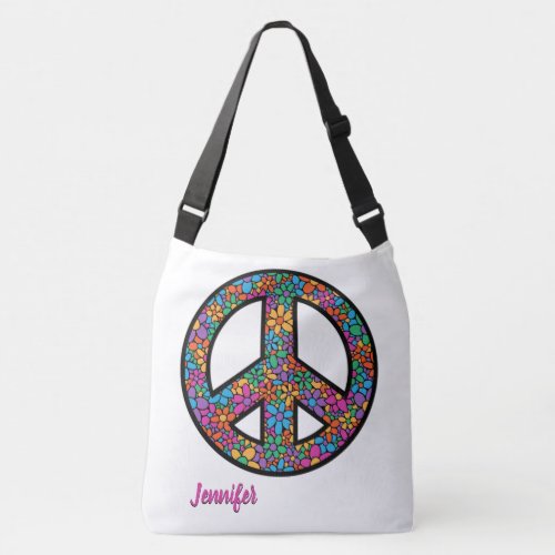 Adorables Bohemian Peace Symbol Custom  Crossbody  Crossbody Bag