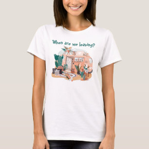 Adorables Bohemian "When Are We Leaving?" Camper T-Shirt