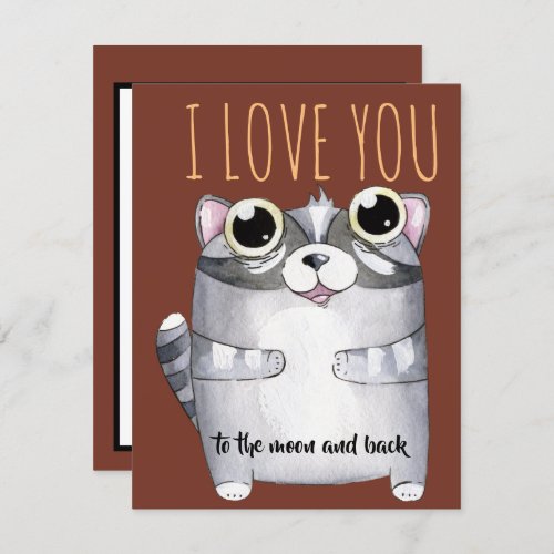 Adorables Cartoon Raccoon I Love You