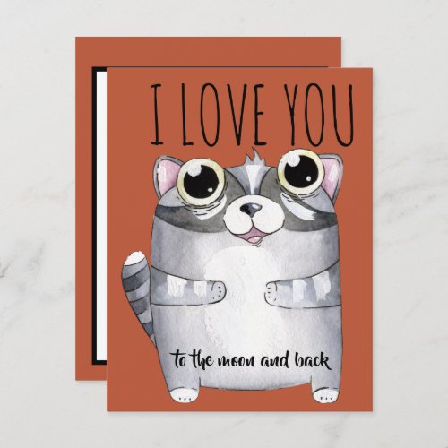 Adorables Cartoon Raccoon I Love You