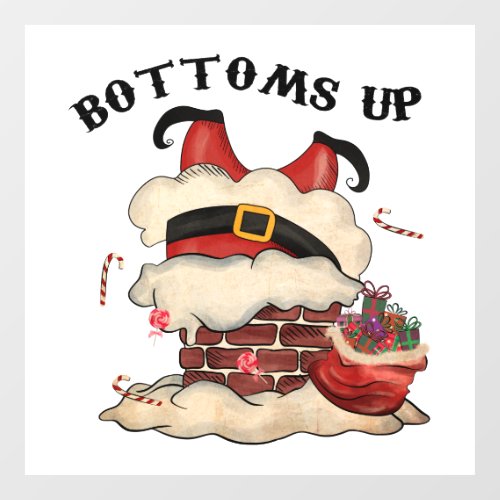 Adorables Christmas Bottoms Up Santa Window Cling