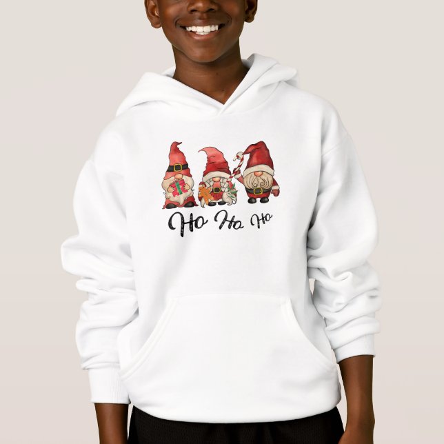 Adorables Christmas Ho Ho Ho Gnomes Hoodie (Front)