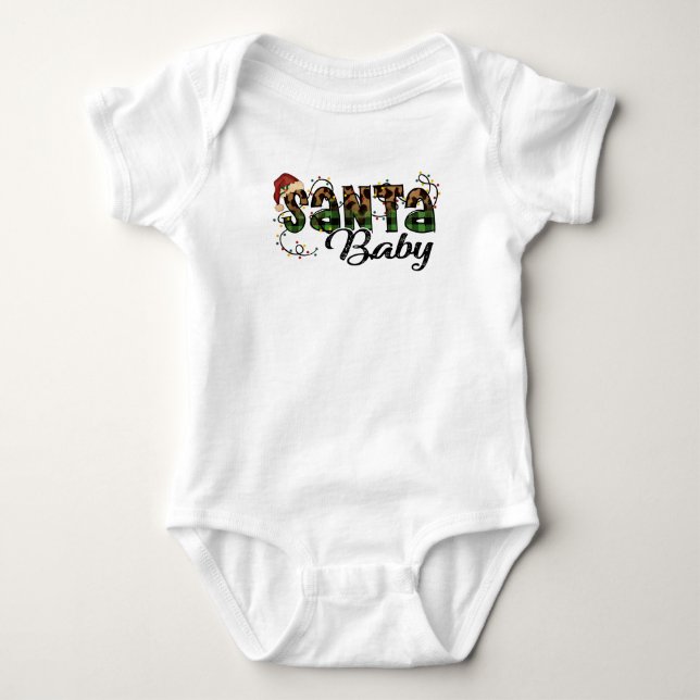 Adorables Christmas Santa Baby   Baby Bodysuit (Front)