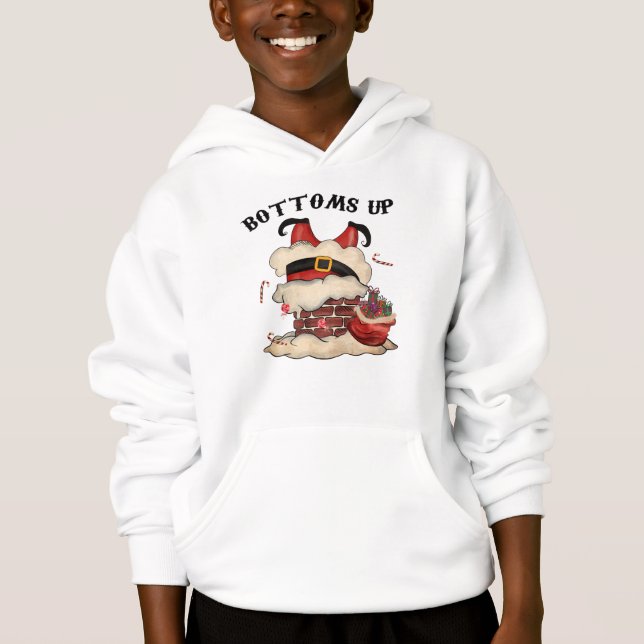 Adorables Christmas Santa Claus Bottoms Up Hoodie (Front)