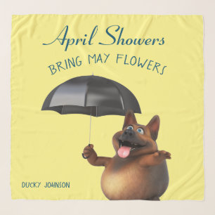 Adorables Custom 3D Universe Dog April Showers Scarf