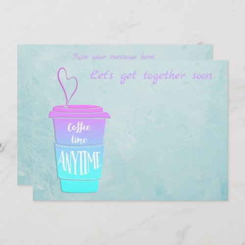 Adorables Custom Coffee Time Anytime  Note Card