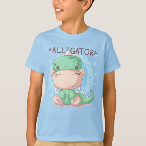 Adorables Cute Alligator For Kids  T_Shirt