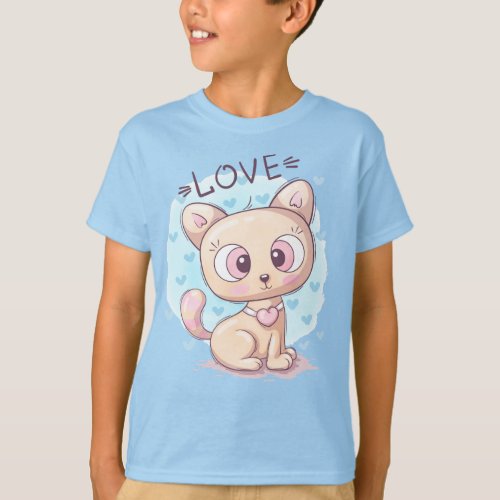 Adorables Cute Cat For Kids T_Shirt