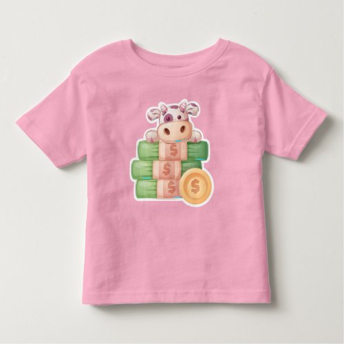 Adorables Cute Cow On Money For Kids T_Shirt