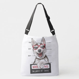 Adorables Cute Husky Dog Winking Crossbody Bag