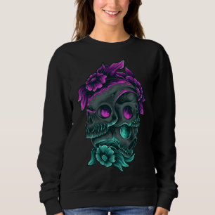 Adorables Day of the Dead 3 Purple & Blue Skulls   Sweatshirt