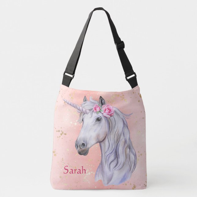Adorables Fantasy Unicorn Head Custom   Crossbody Bag (Front)