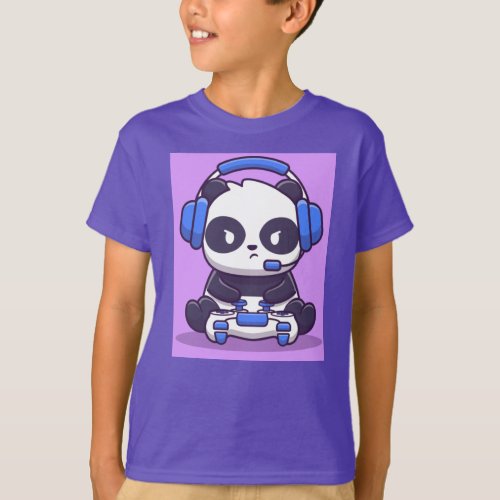 Adorables Gamers Panda Gaming Buddy T_Shirt