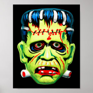 Adorables Green Monster Mask Poster