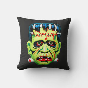 Adorables Green Monster Mask   Throw Pillow