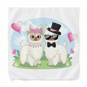 Adorables Llama Love Cute Llama Couple Bandana