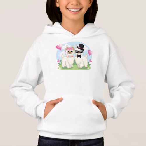 Adorables Llama Love Cute Llama Couple Hoodie