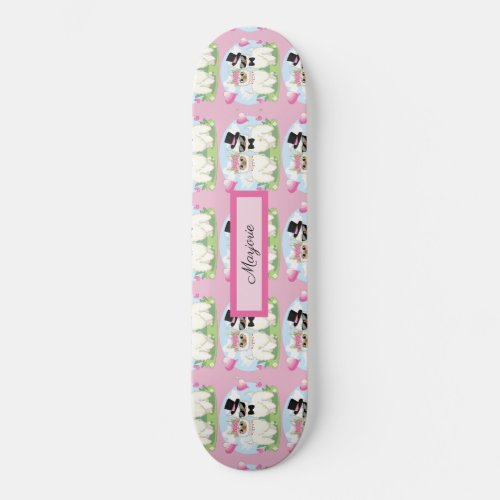 Adorables Llama Love Cute Llama Couple Pink Skateboard