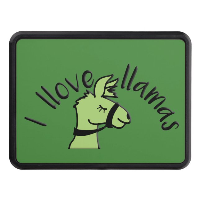 Adorables Llama Love I Llove Llamas Green Hitch Cover (Front)