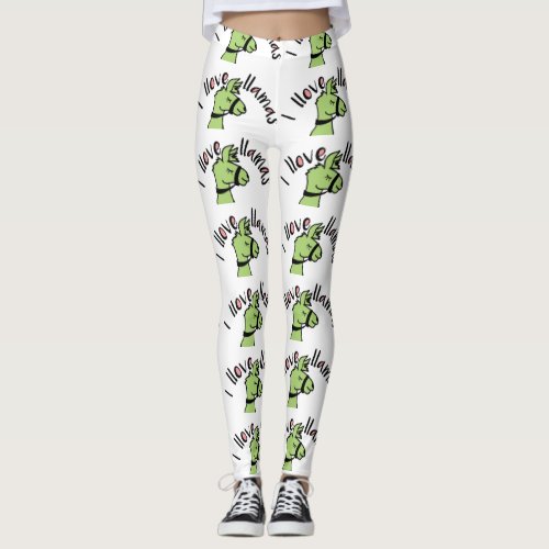 Adorables Llama Love I Llove Llamas Leggings