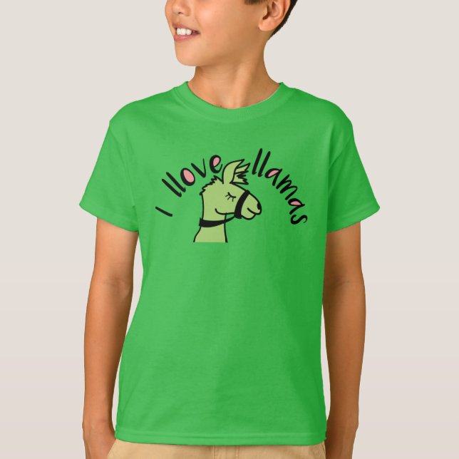 Adorables Llama Love I Llove Llamas T-Shirt (Front)