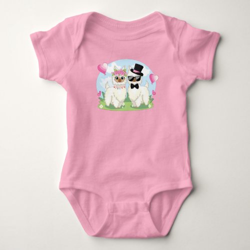 Adorables Llama Love Llama Couple T_Shirt Baby Bodysuit